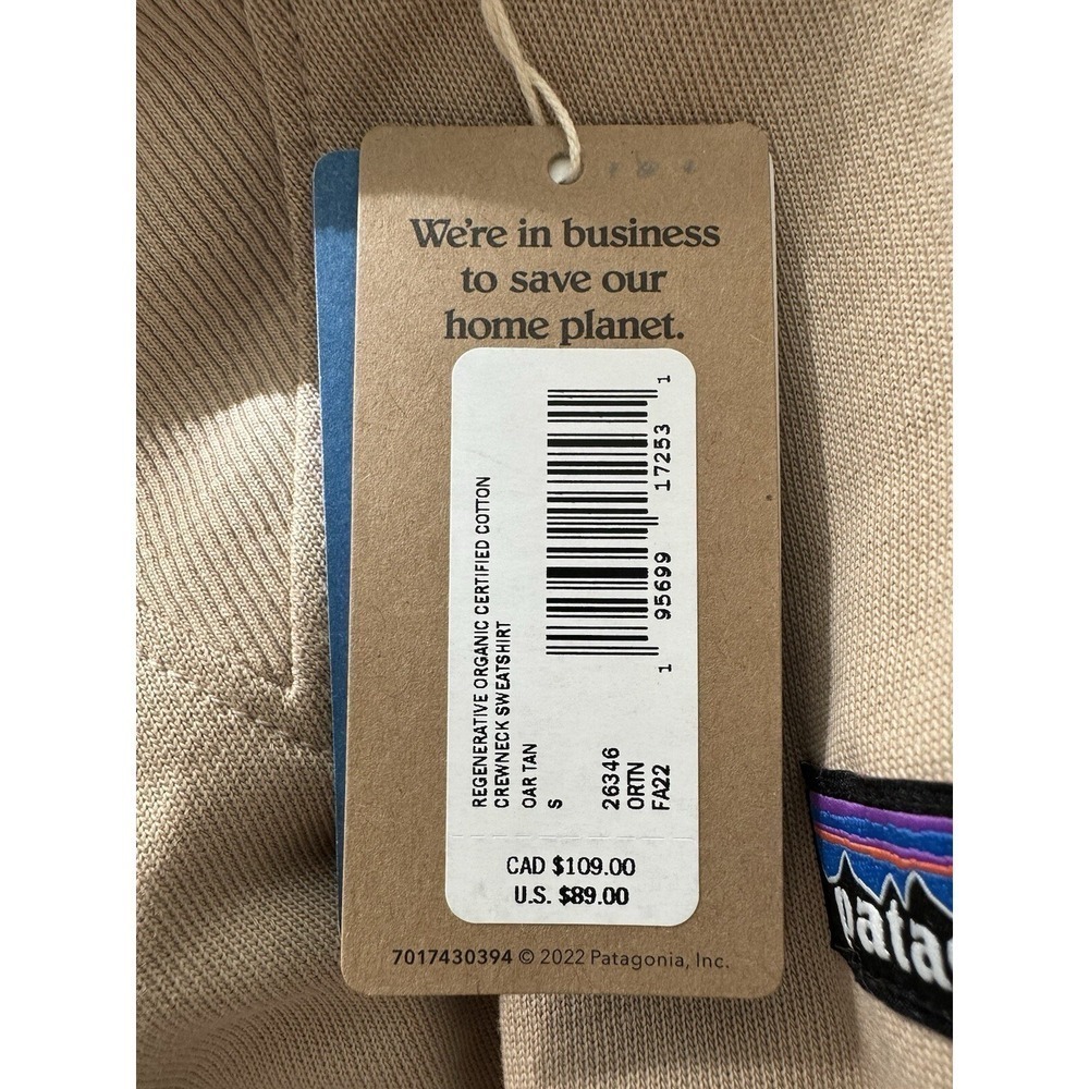 Patagonia Mens Sweatshirt Regenerative Organic Cotton Crewneck‎ Size S outdoor - Picture 10 of 11